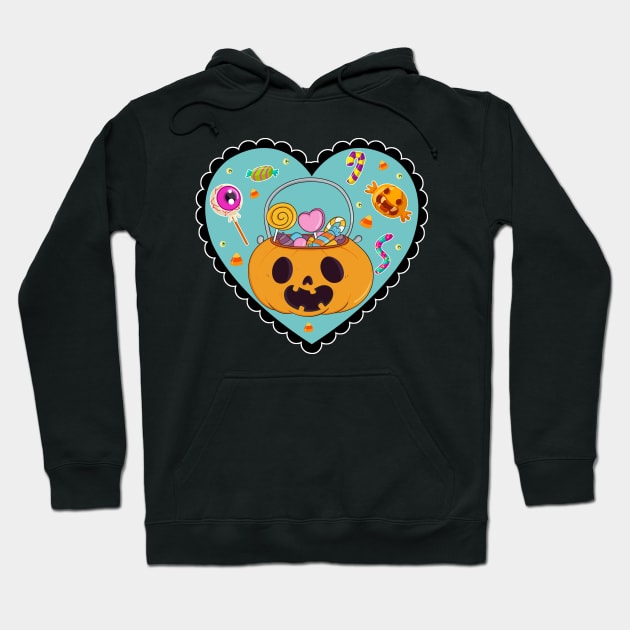 Trick or Treat Pumpkin Hoodie by Rockadeadly